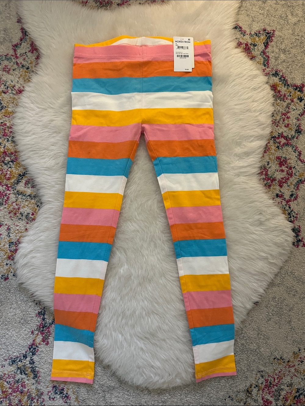 Tucker + Tate Bright Striped Girls' Leggings - Pink, Orange, Yellow, Blue, White